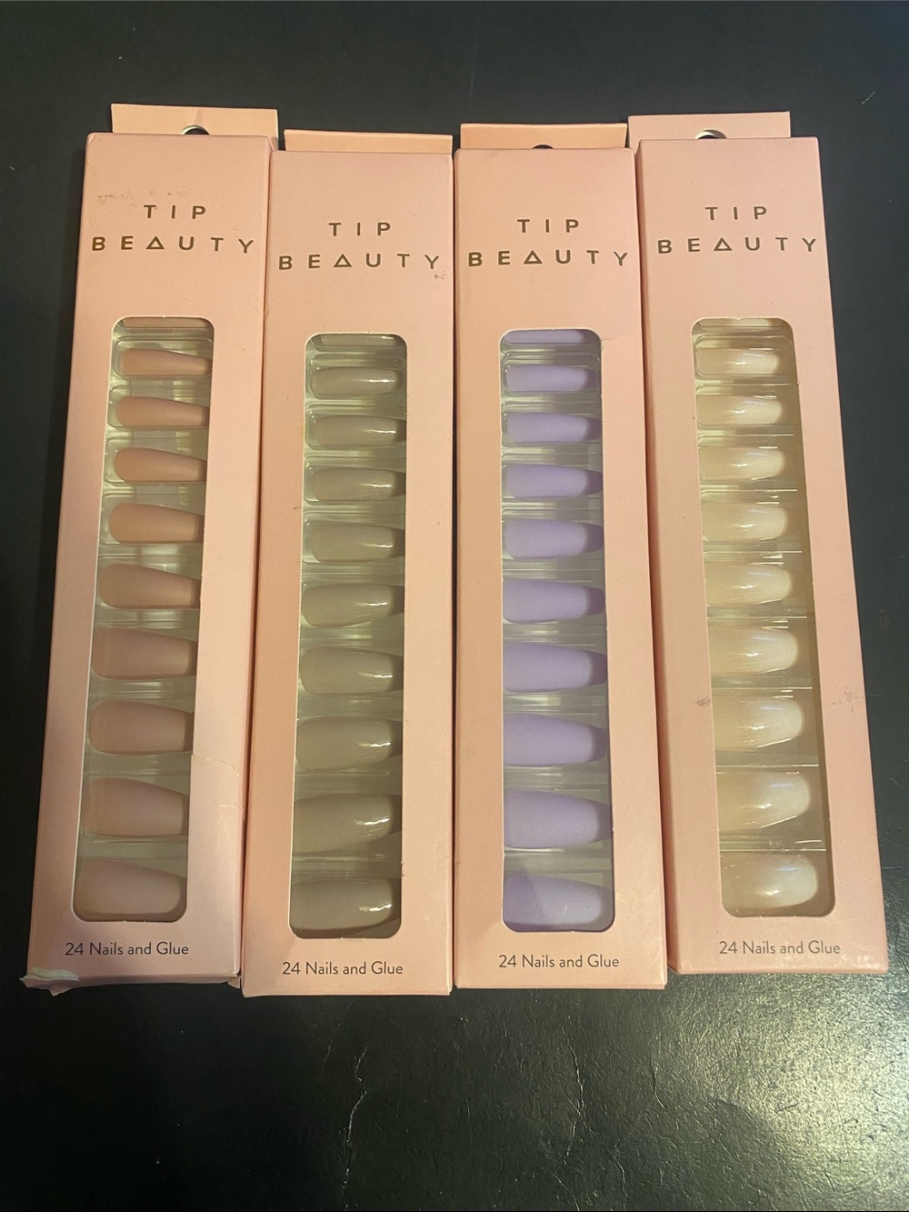 Women's Press-On Nails - Pastel Mix (24 Nails + Glue)